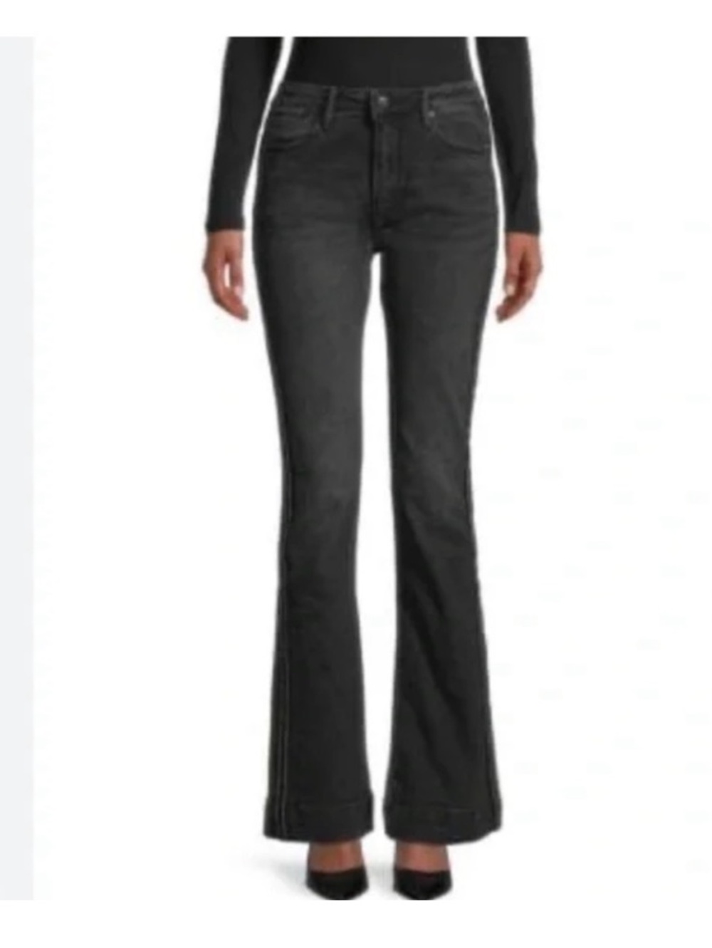 Driftwood Wyatt faded black flare leg jeans 29